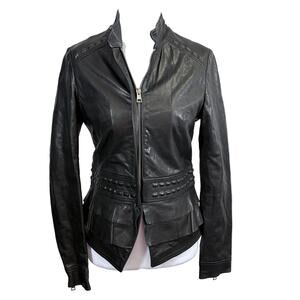 Barneys New York Women's Leather Jacket Vintage Luxury XS